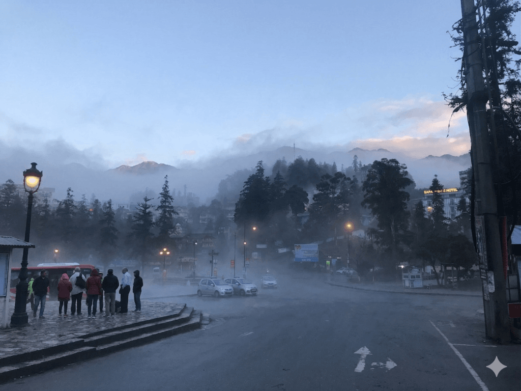사파 가는 법 - 사파 새벽 안개 중심가