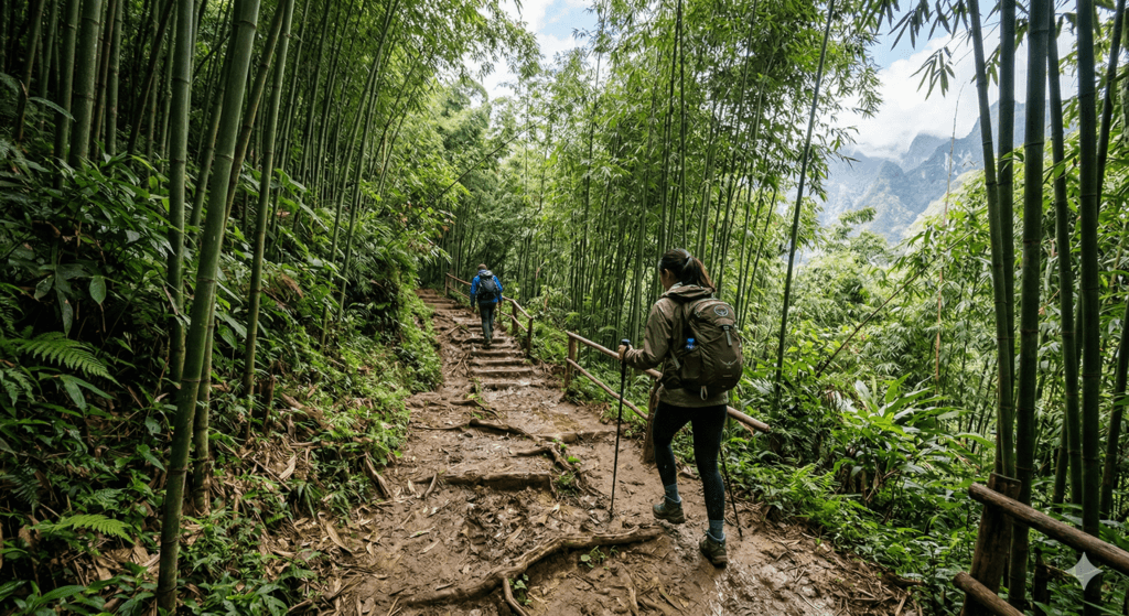 판시판 트레킹 대나무 숲 등산로 - 사파 트레킹 코스