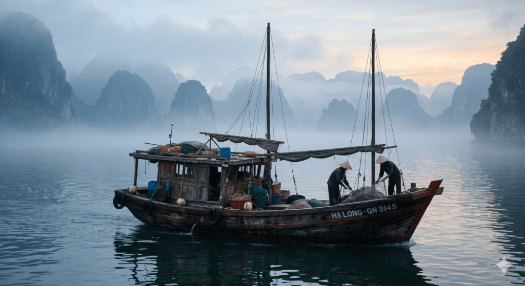 하롱베이 전통 어선 새벽 풍경 현재 모습
