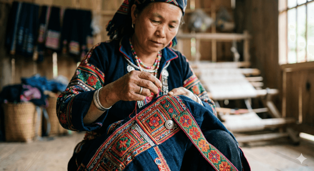 레드다오족 전통 자수 의상