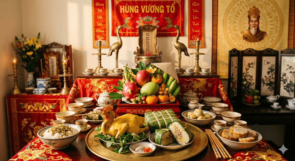 흥왕 탄신일 베트남 전통 제례 음식 제사상