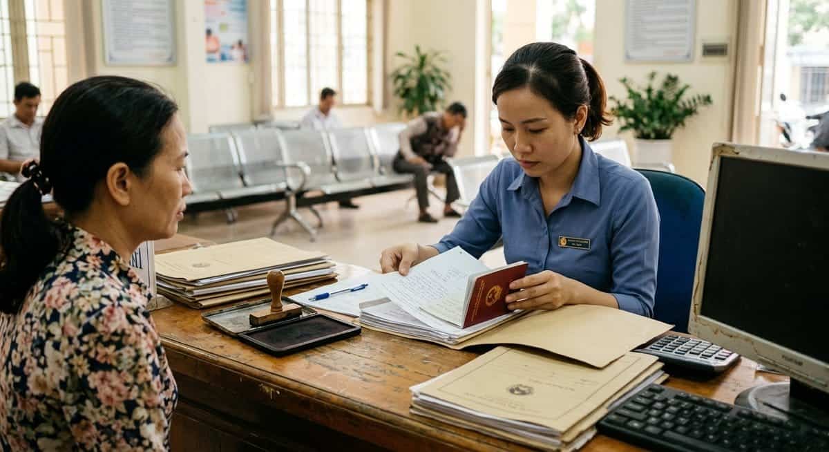 베트남 외국인 부동산 소유 기간 연장 서류를 접수하는 인민위원회 창구